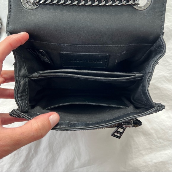 Zadig & Voltaire Love Black Glitter Chain Strap Bag - Picture 9 of 14